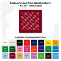14"x14" Wine Red Custom Printed Imported 100% Cotton Handkerchief